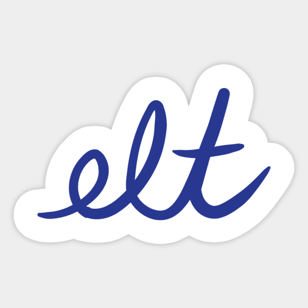 ELT Clothing Cursive Logo Blue | Large Sticker by ELTClothing